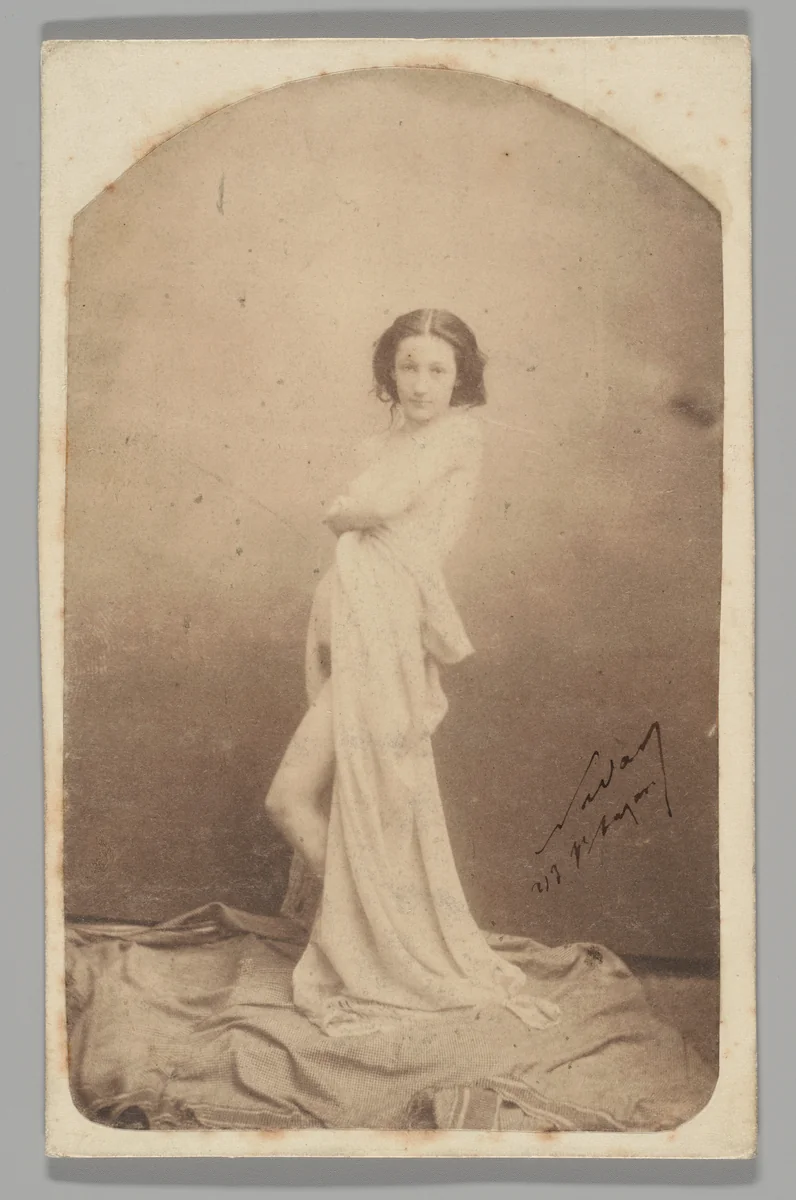 [Draped Standing Nude] by Nadar, photograph, 1854-1858
