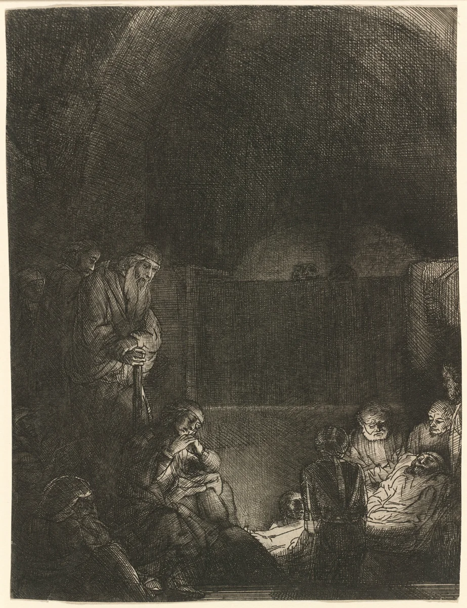 The Entombment by Rembrandt van Rijn, print, 1654