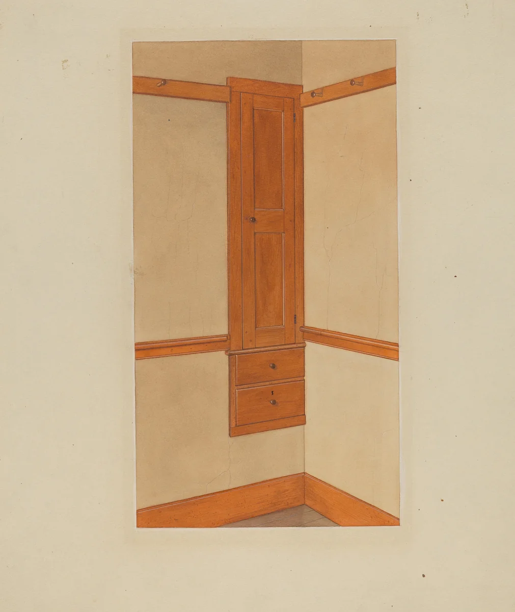 Shaker Built-In Cupboard by John W. Kelleher, index of american design, 1938