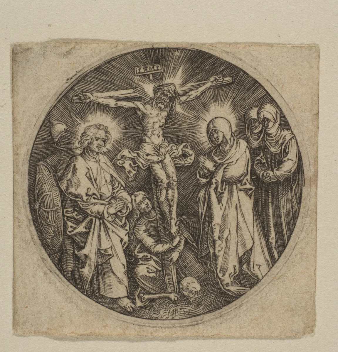 The Crucifixion (Round) by anonymous, print, 1485-1528