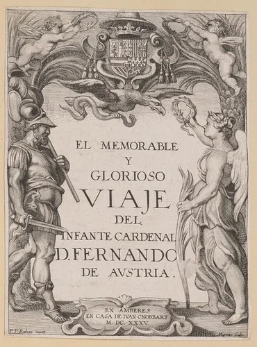 Title Page for D. De Aedo y Gallert, El...Viaje del Infante Cardenal... by Sir Peter Paul Rubens, print, 1635