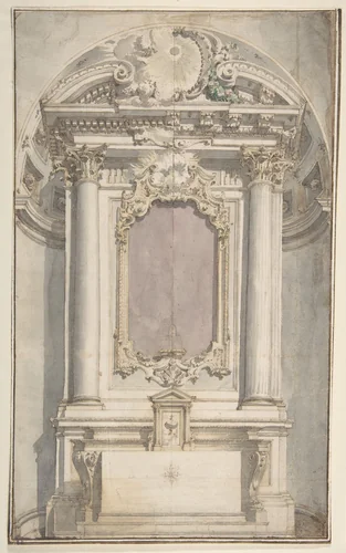 Designs for an Altar in a Niche by Flaminio Innocenzo Minozzi, drawing, 1735-1817