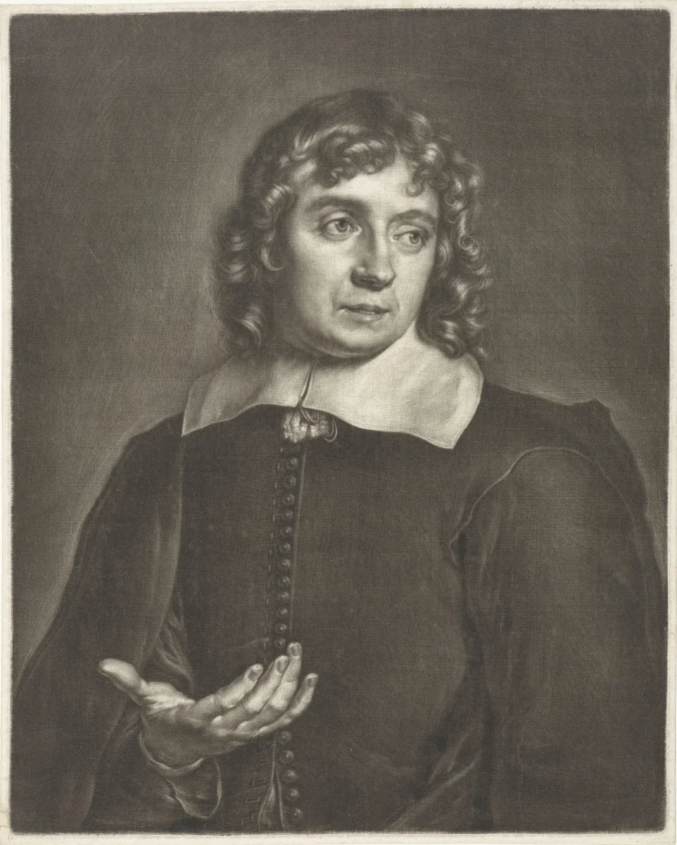 Portret van J. Heermans of Pieter Harmans by Bernard Vaillant, print, 1642-1698