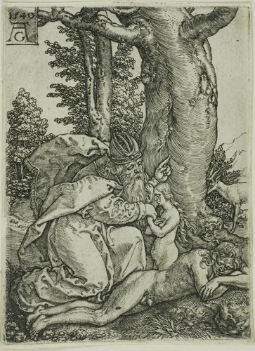 The Creation of Eve, plate one from Adam and Eve by Heinrich Aldegrever, print, 1540