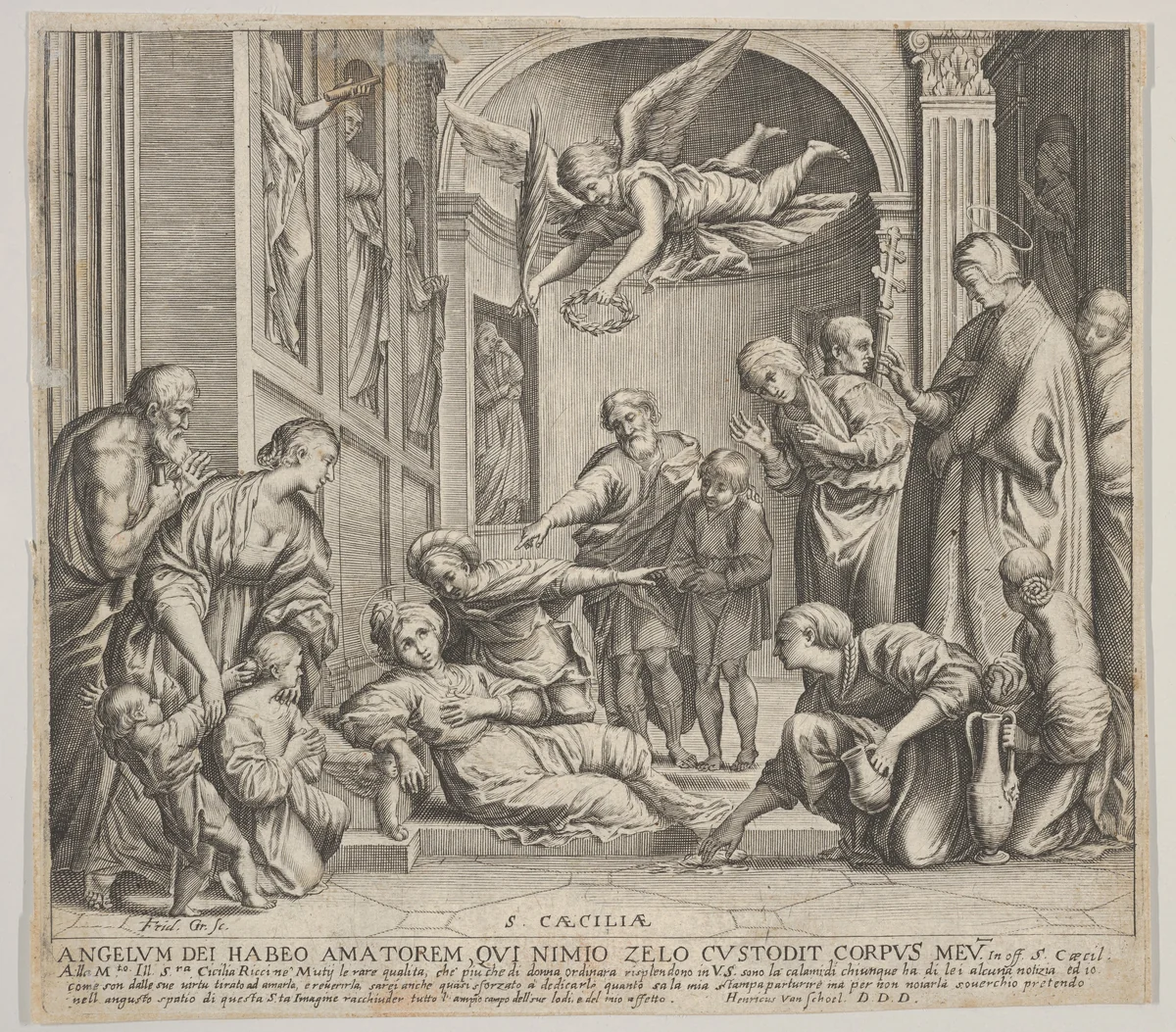 The Death of St. Cecilia by Johann Friedrich Greuter, print, 1640-1660