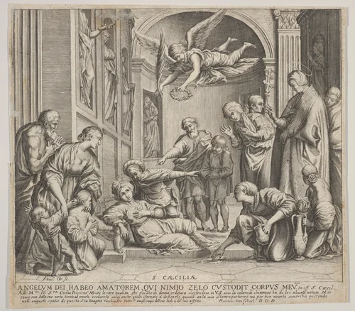 The Death of St. Cecilia by Johann Friedrich Greuter, print, 1640-1660