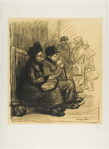 Verdunois at the Gare de l'Est Station by Théophile Alexandre Steinlen, print, 1915-1917