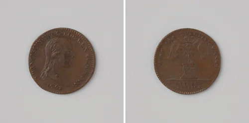 Inhuldiging van Frans II, Duits keizer als graaf van Henegouwen by anonymous, metalwork, 1792