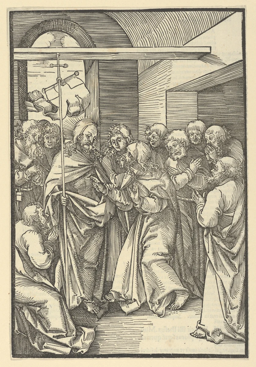The Incredulity of Thomas, from Speculum passionis domini nostri Ihesu Christi by Hans Schäufelein, print, 1507
