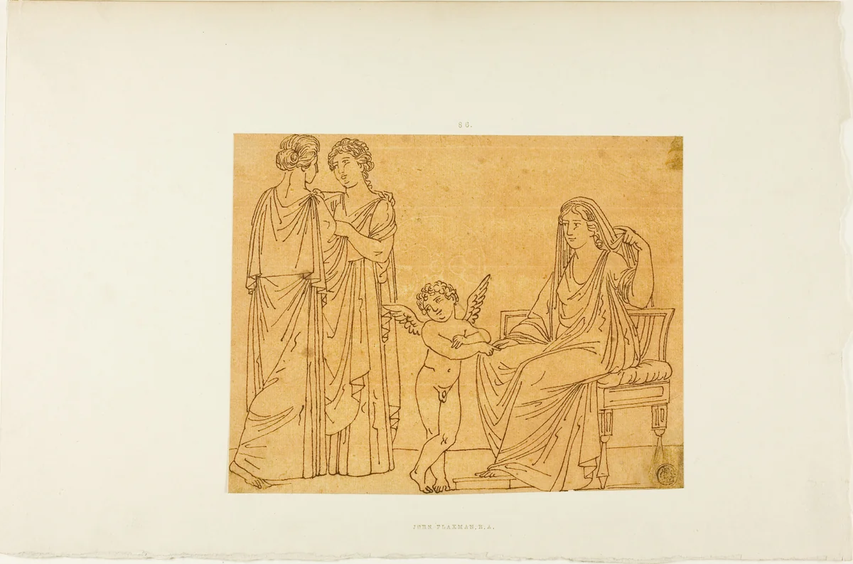 Cupid and Three Women by John Flaxman, drawing, 1775-1826