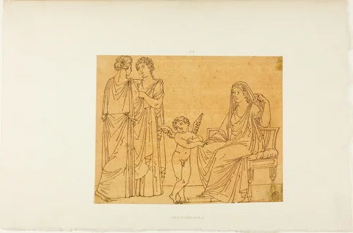 Cupid and Three Women by John Flaxman, drawing, 1775-1826