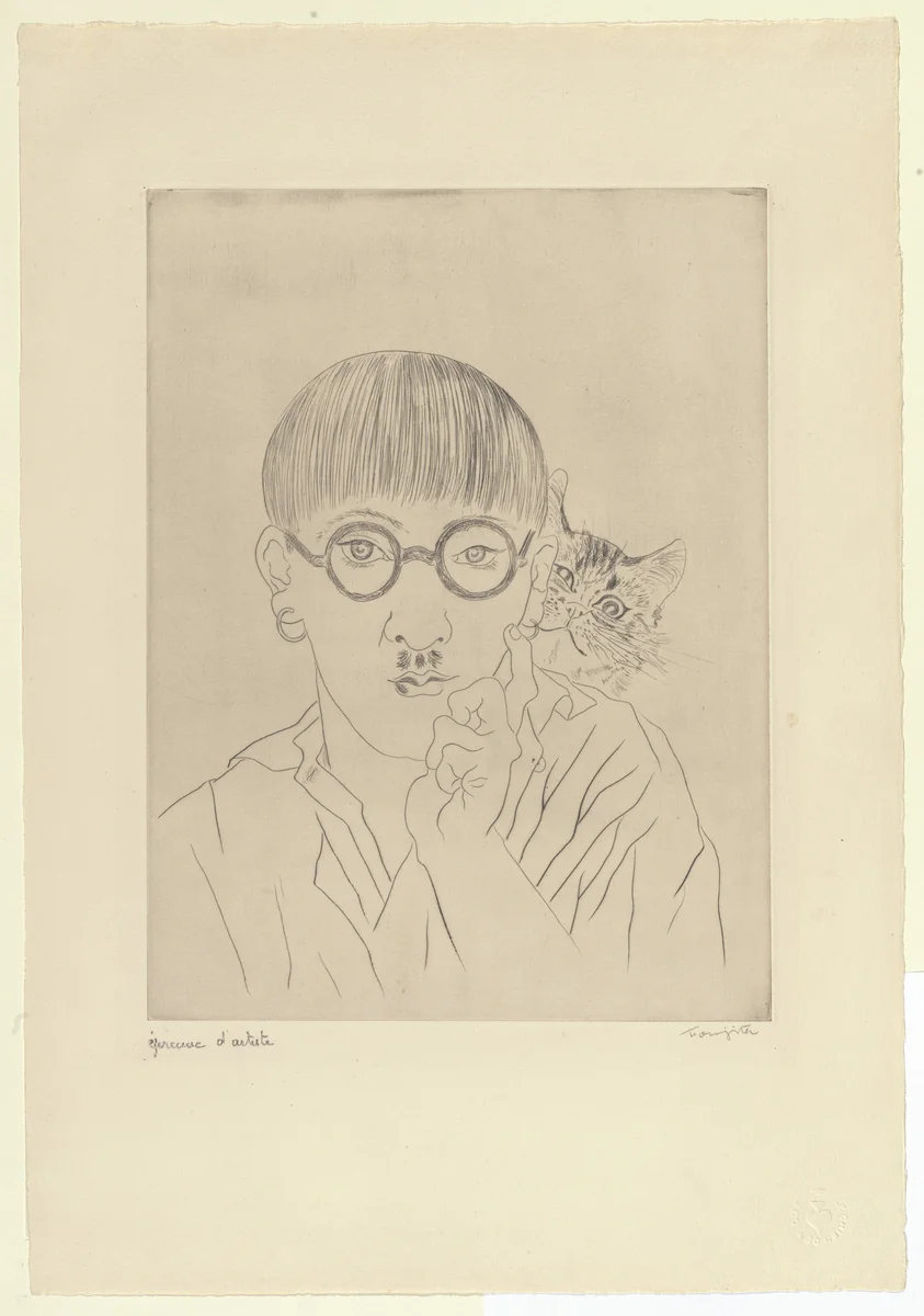 Self Portrait by Léonard Tsuguharu Foujita, print, 1927