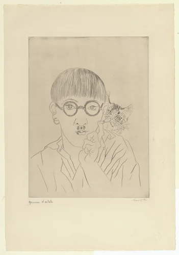 Self Portrait by Léonard Tsuguharu Foujita, print, 1927