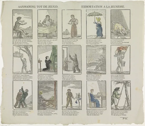 Aanmaning tot de jeugd / Exhoration a la jeunesse by Philippus Jacobus Brepols, print, 1800-1833