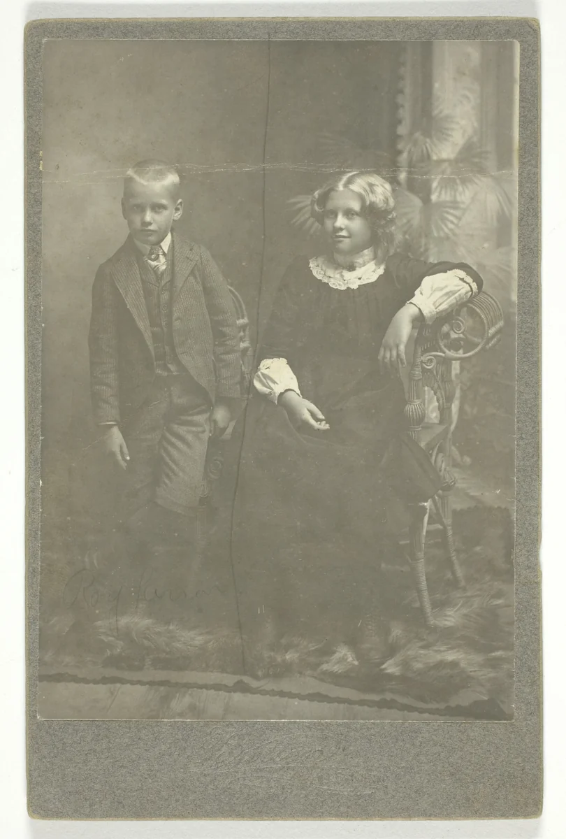Untitled (boy and girl) by Artist Unknown, photograph, 1870-1899