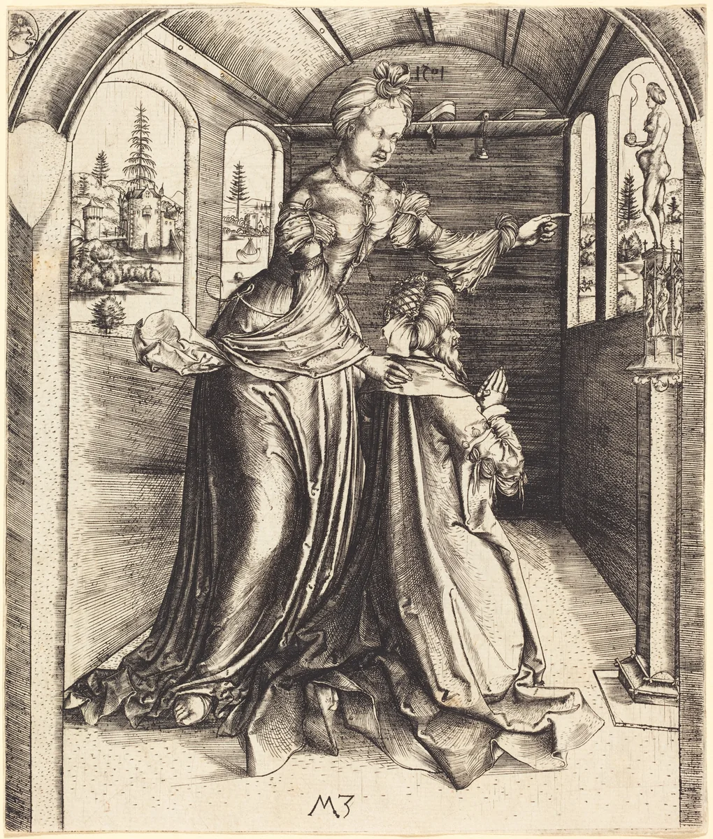 Solomon Worshipping False Gods by Master MZ, print, 1501