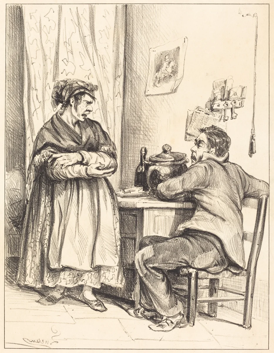 Domestic Dispute by Lucien, print, 1780-1900