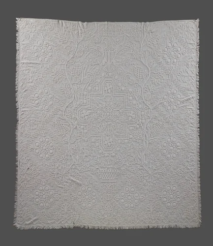 Embroidered coverlet by A. S. S., artwork, 1844