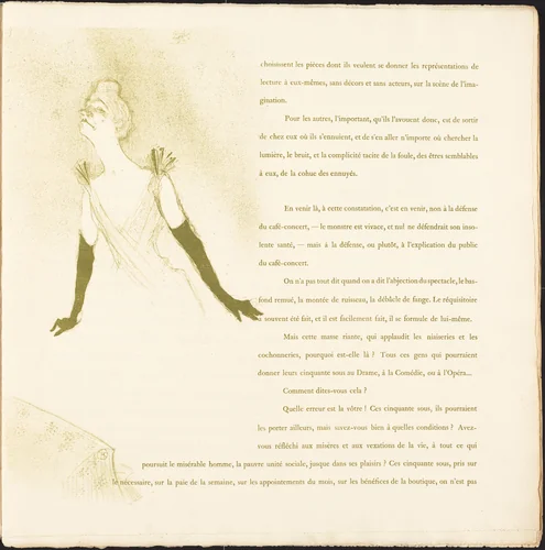 Yvette Guilbert by Henri de Toulouse-Lautrec, portfolio, 1894