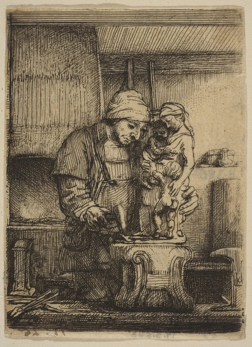 The Goldsmith by Rembrandt van Rijn, print, 1655