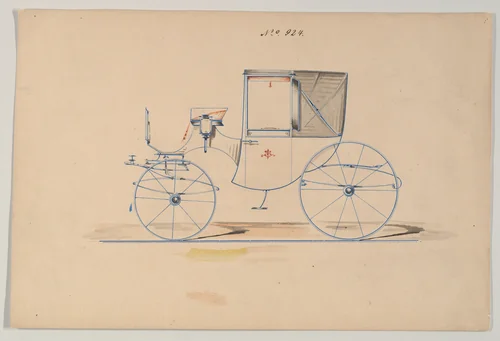 Landaulet #924 by Brewster & Co., drawing, 1850-1870