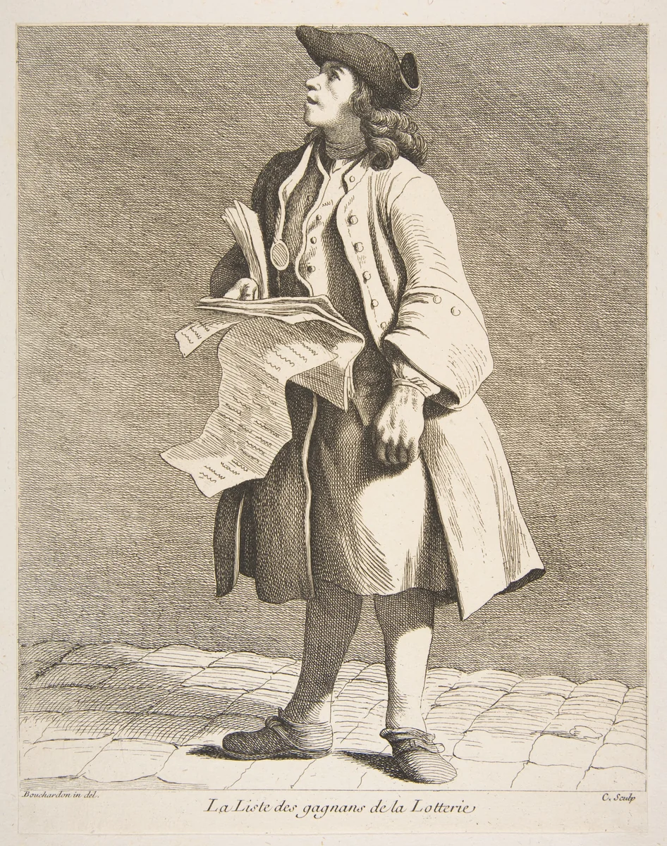 The Reading of Lottery Winners by Anne Claude Philippe de Tubières, print, 1746