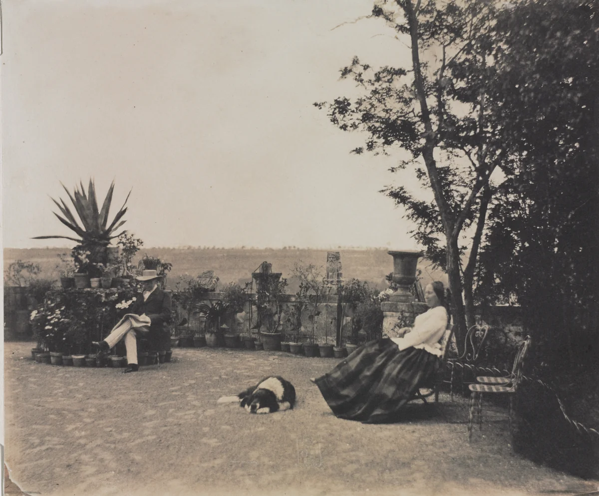 Untitled (Man and Woman Relaxing) by Louis Pierre Théophile Dubois de Nehaut, photograph, 1849-1859