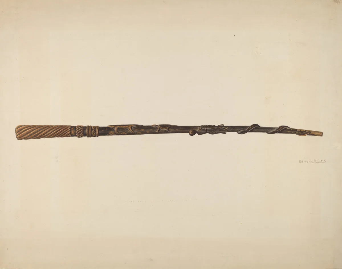 Cane by Edmond Lorts, index of american design, 1935-1942