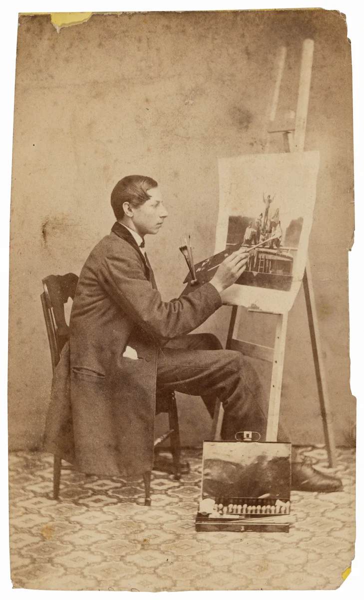 Portrait of a Print Colorist by American 19th Century, photograph, 1860-1869