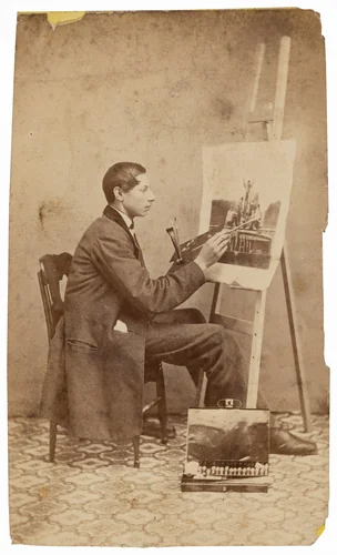 Portrait of a Print Colorist by American 19th Century, photograph, 1860-1869