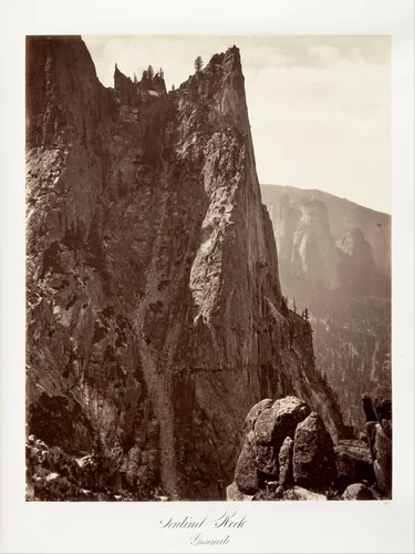 Sentinel Rock, Yosemite by Carleton E. Watkins, photograph, 1870-1874