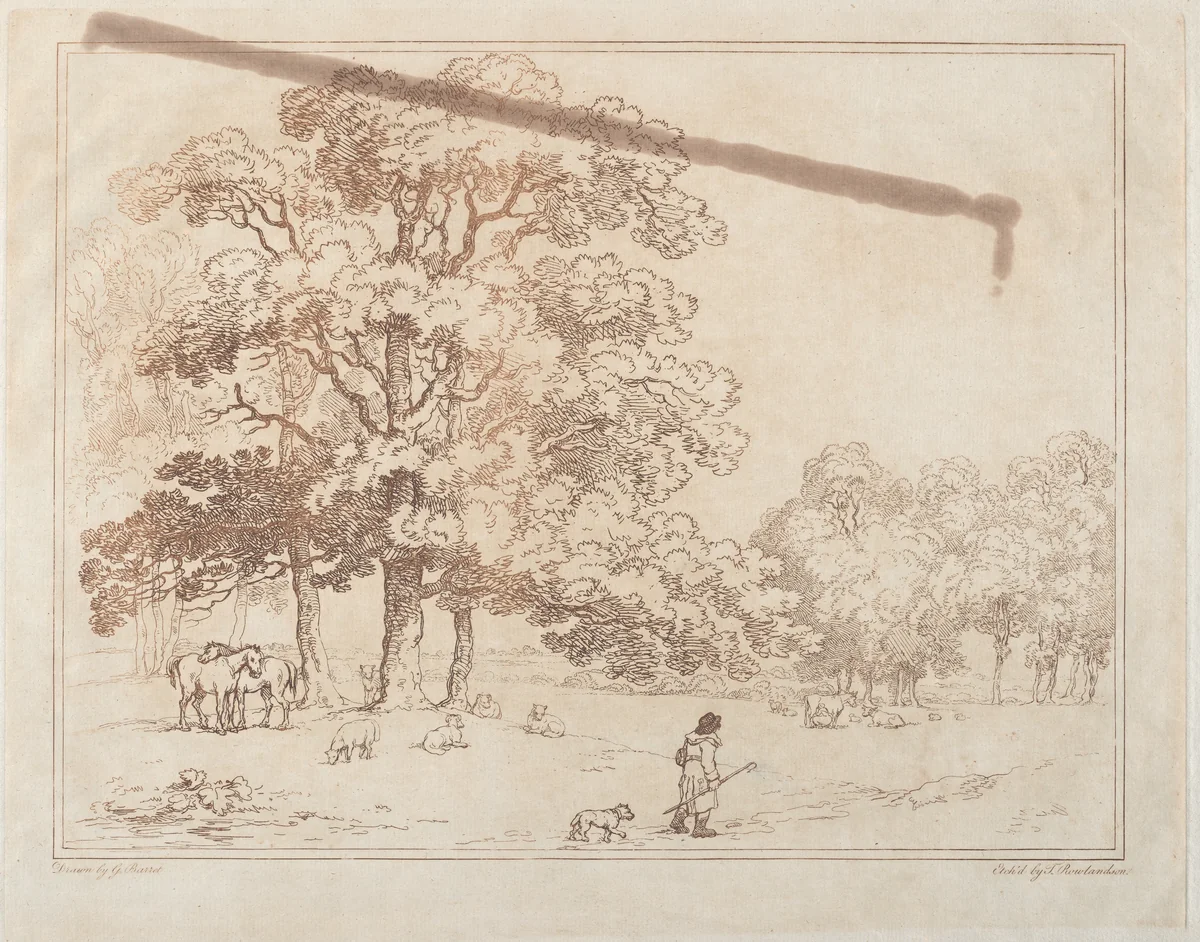 A Park Landscape by Thomas Rowlandson, print, 1783-1789