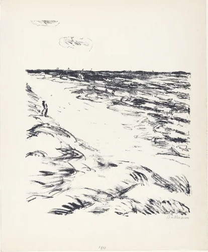 Orpheus at the Shore II (Orpheus am Meer II) from the illustrated book Eurydikes Wiederkehr, Drei Gesänge (The Return of Eurydice, Three Cantos) by Max Beckmann, print, 1909