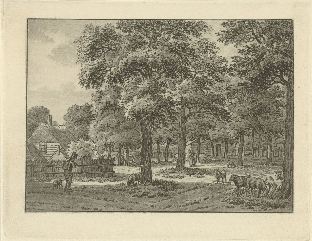 Landschap bij Muiderberg by Jan Evert Grave, print, 1769-1805