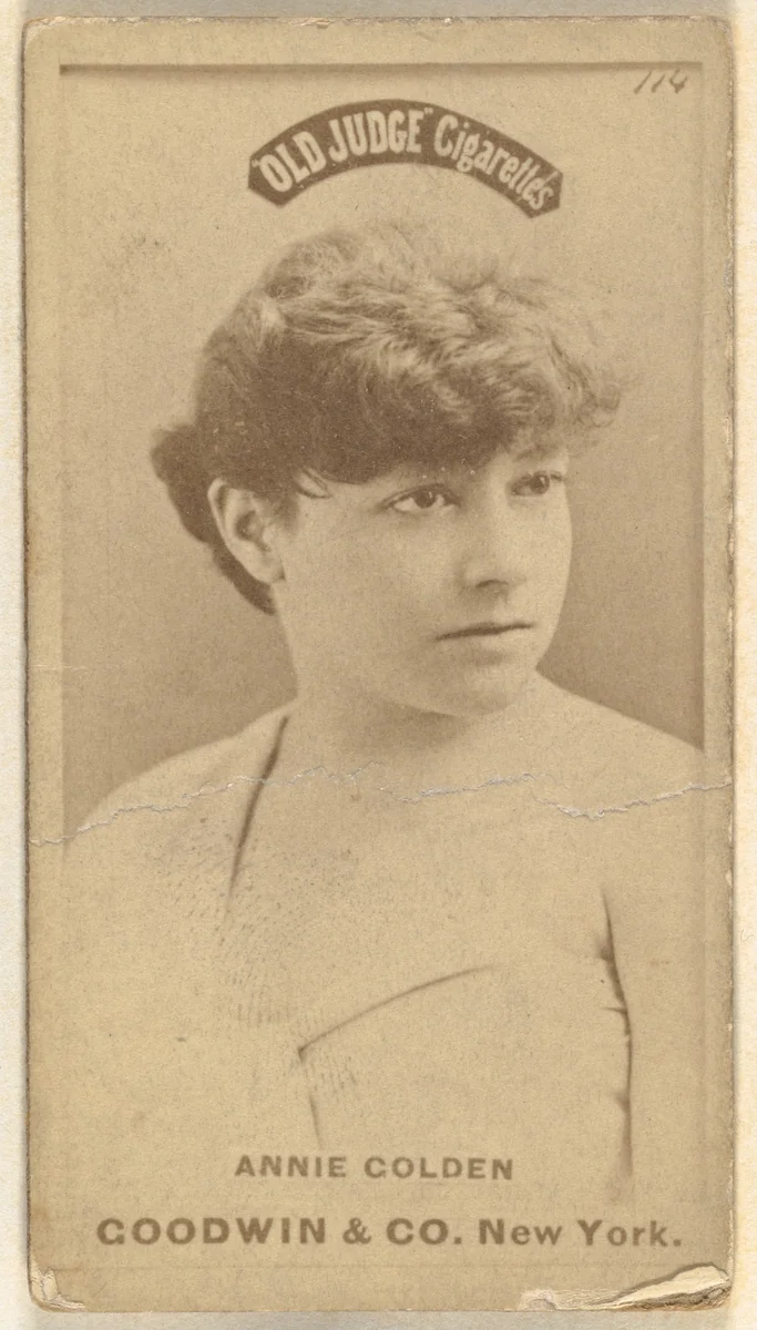 Annie Golden, from the Actors and Actresses series (N171) for Old Judge Cigarettes by Goodwin & Company, photograph, 1886-1890