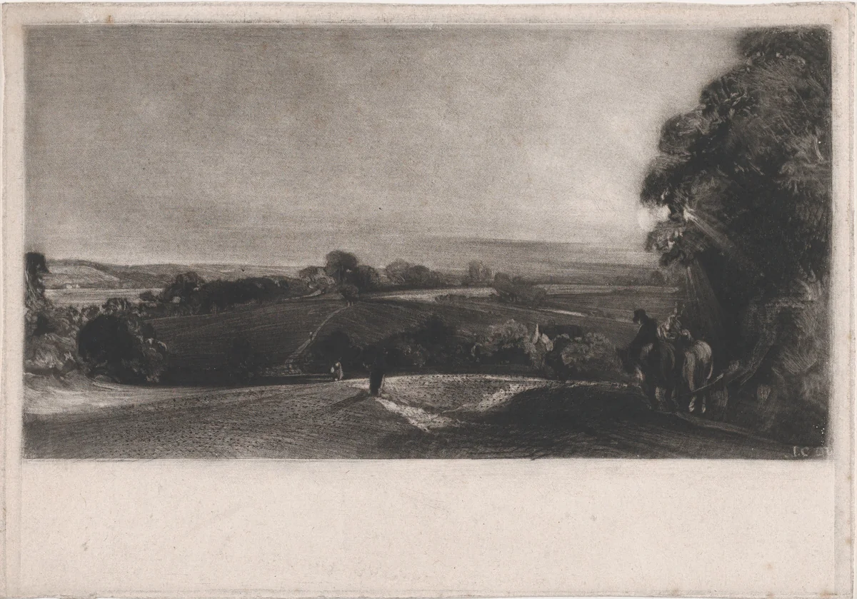 Autumnal Sunset by David Lucas, print, 1830
