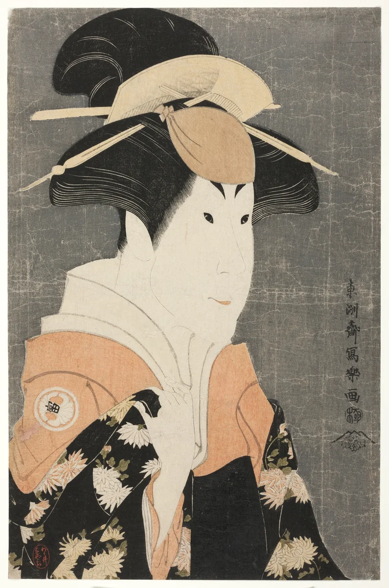 The actor Segawa Tomisaburo II as Yadorigi, wife of Ogishi Kurando by Toshusai Sharaku (東洲斎 写楽), print, 1794