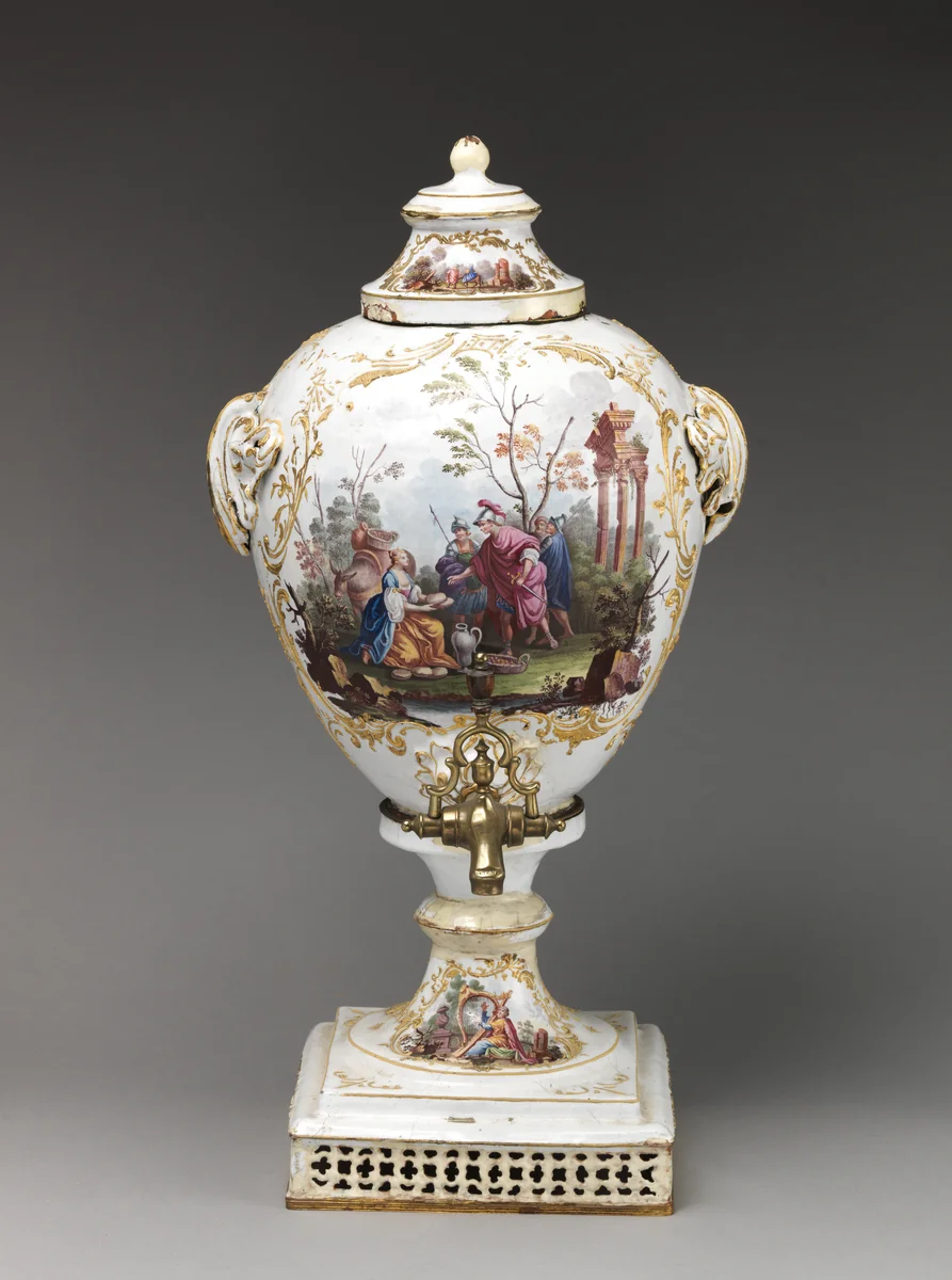 Hot water urn with biblical scenes by Joseph Wagner, other, 1775-1795