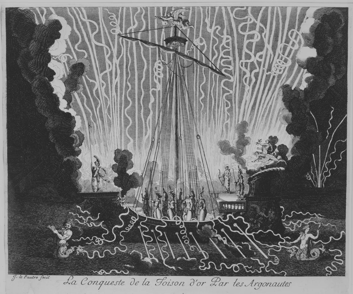 Birth of the Dauphin, Toulouse, 1682: Capture of the Golden Fleece by Jacques LePautre, print, 1682