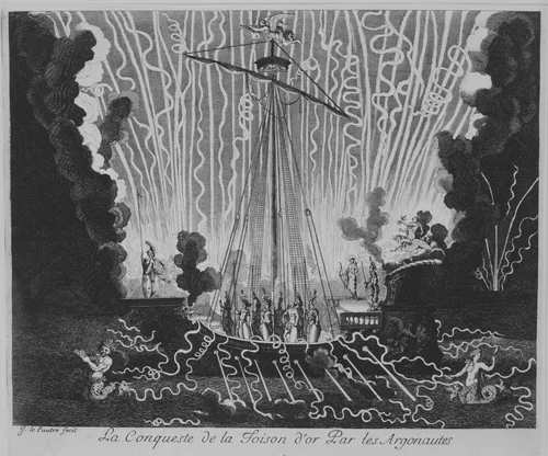 Birth of the Dauphin, Toulouse, 1682: Capture of the Golden Fleece by Jacques LePautre, print, 1682