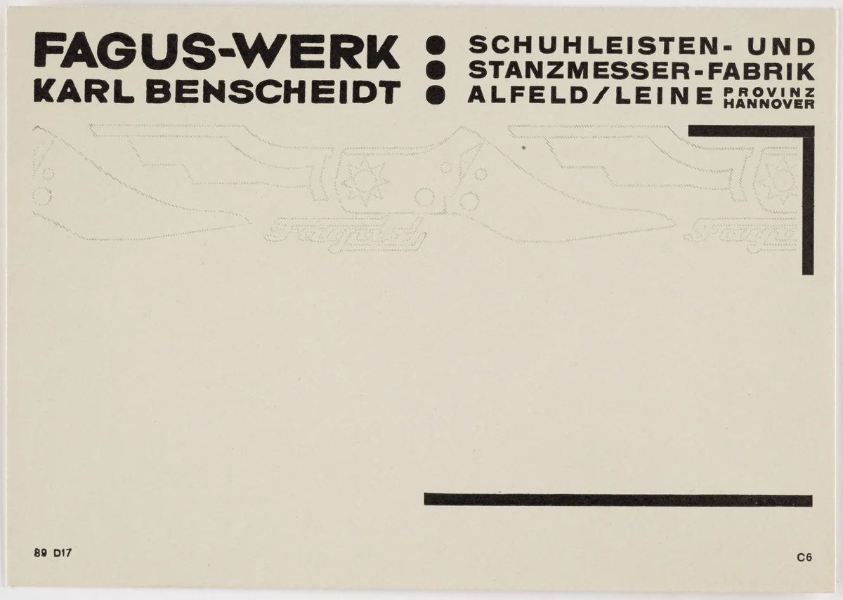 Fagus-Werk, Karl Benscheidt by Johannes Molzahn, design, 1922