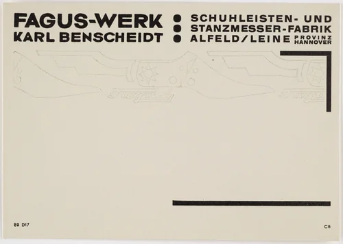 Fagus-Werk, Karl Benscheidt by Johannes Molzahn, design, 1922