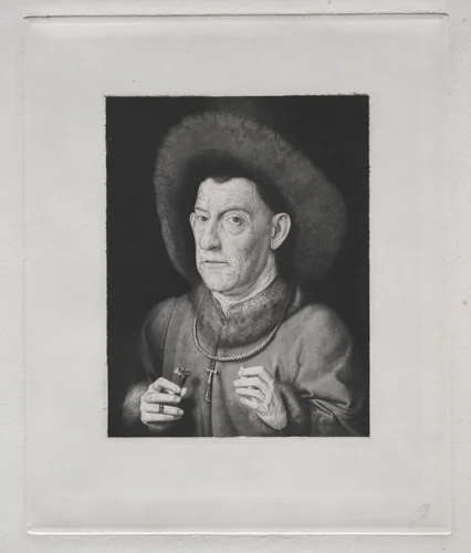 Man with a Pink by Claude-Ferdinand Gaillard, print, 1869