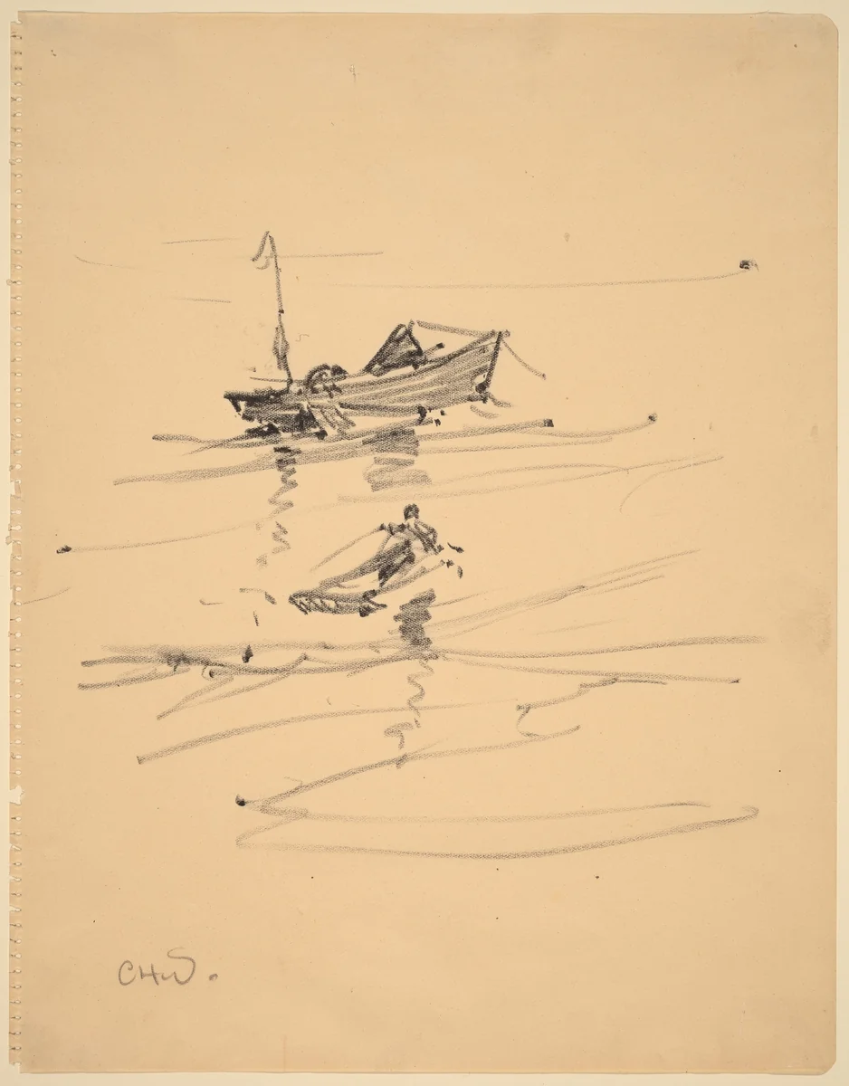 Engine Trouble by Charles H. Woodbury, drawing, 1864-1940