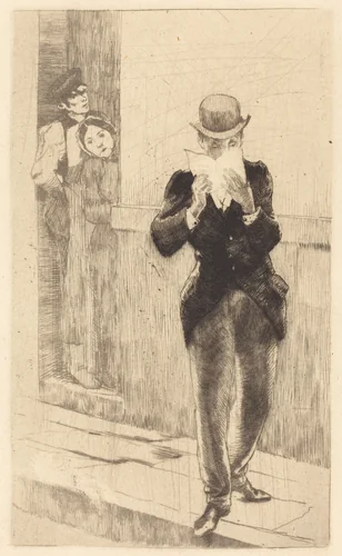 The Letter to Madame Henry (La lettre à Madame Henry) by Albert Besnard, print, 1885
