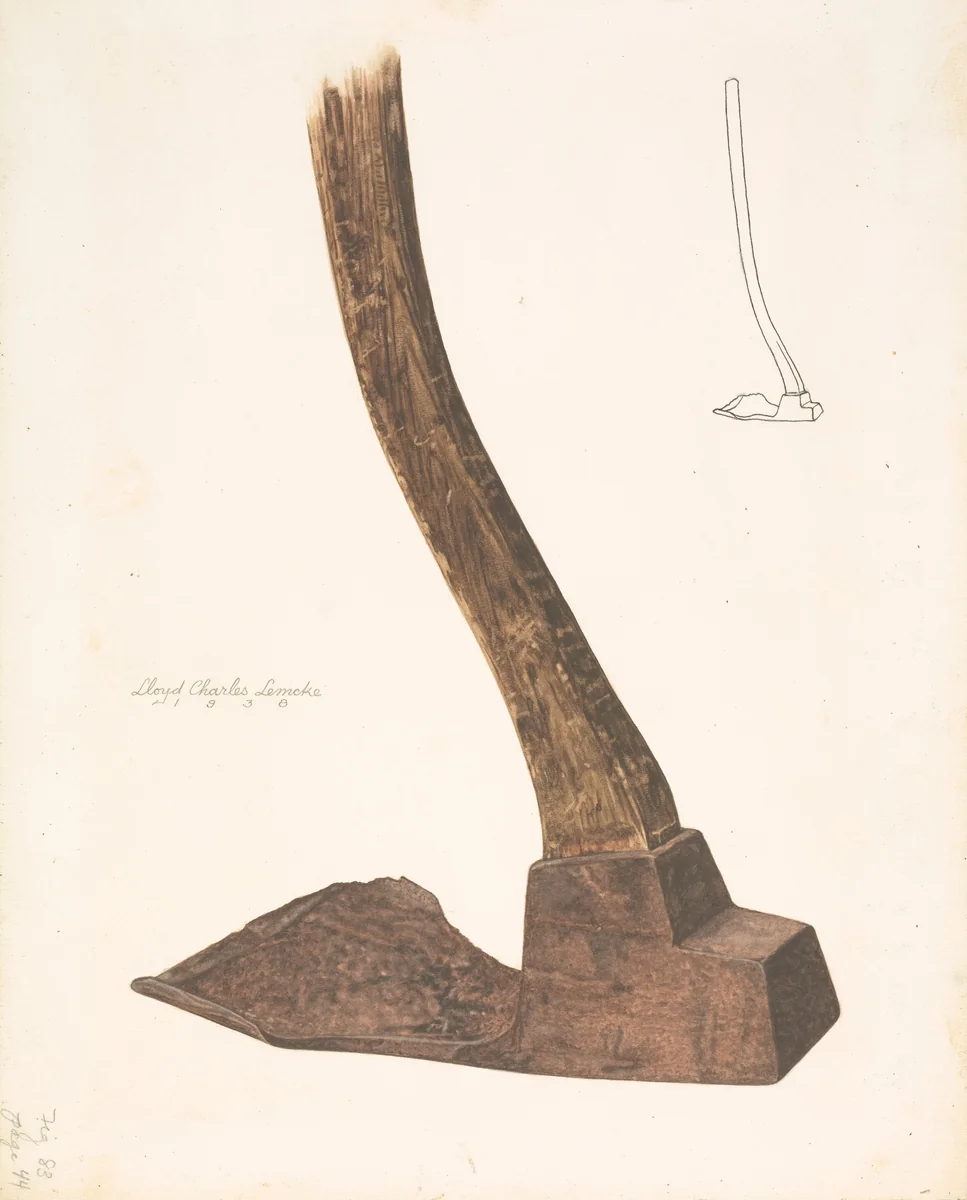 Adze by Lloyd Charles Lemcke, index of american design, 1938