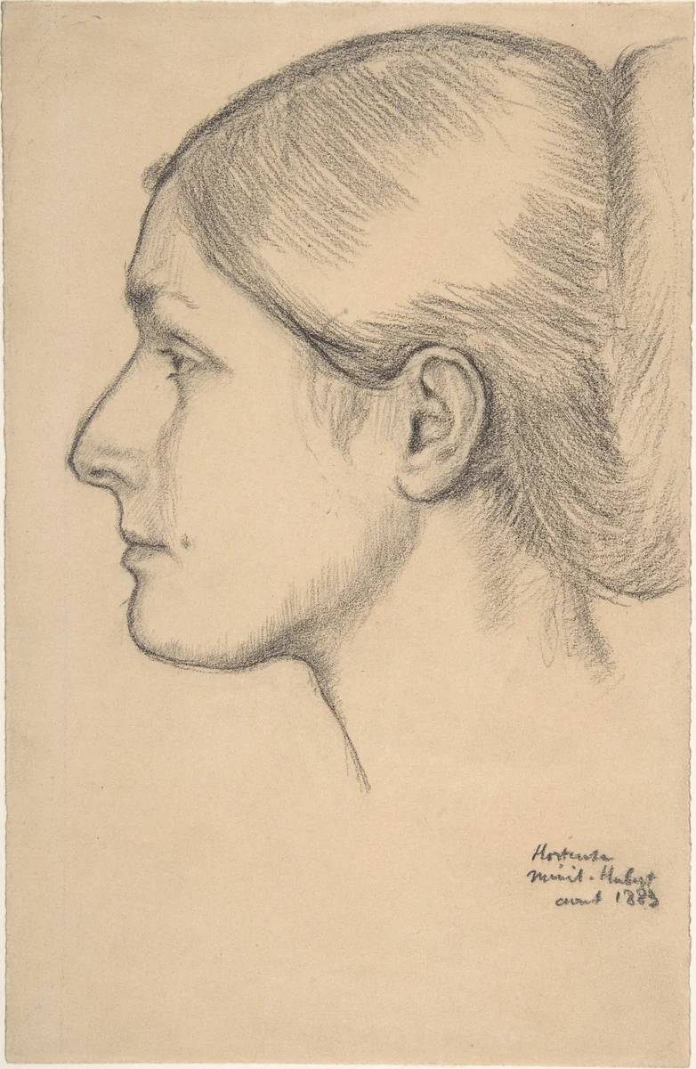 Portrait of Hortense Valpinçon (Mme. Jacques Fourchy) by Edgar Degas, drawing, 1883