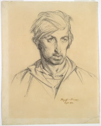 Head of a Man by Henri Regnault, drawing, 1866