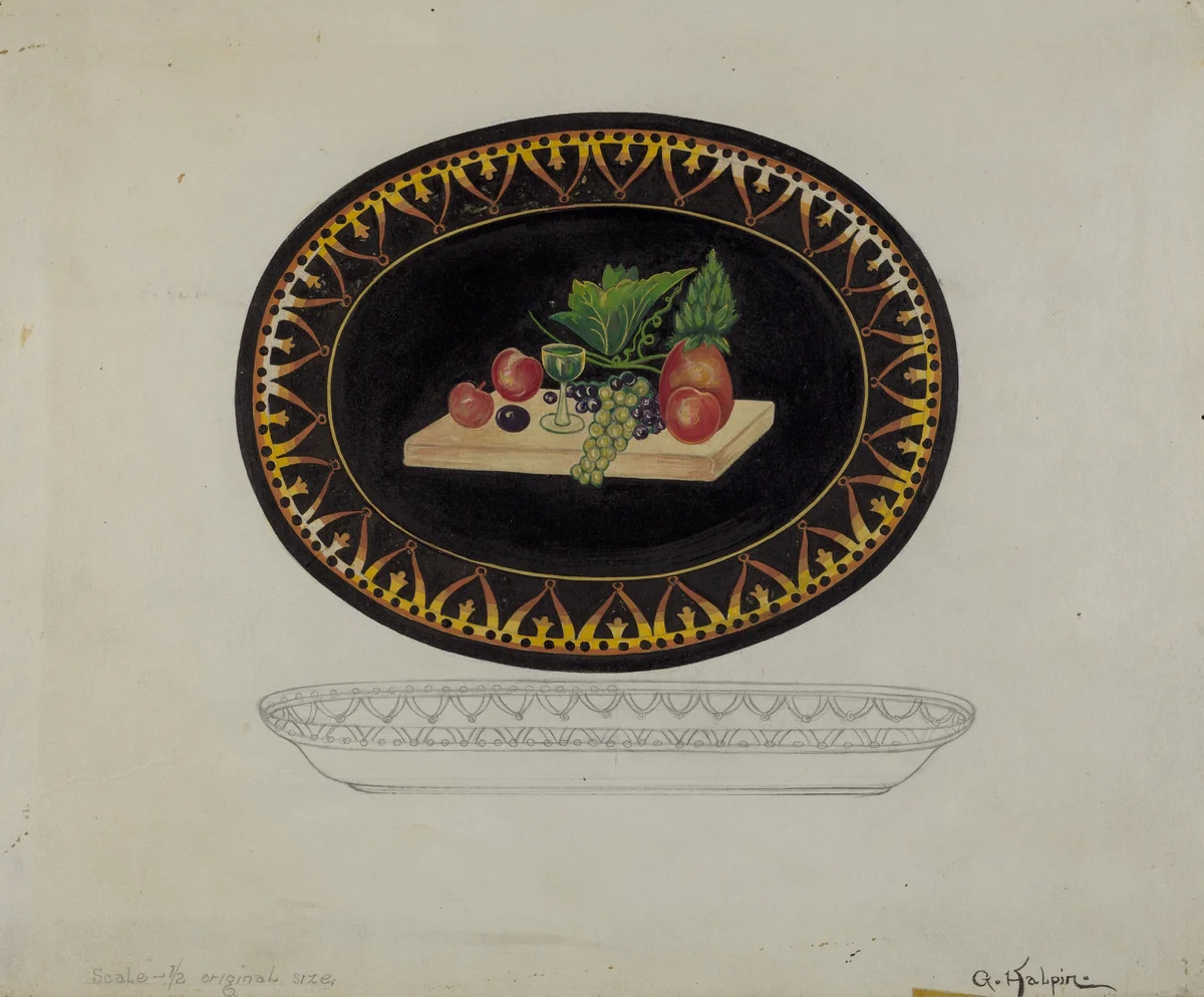 Tray by Grace Halpin, index of american design, 1935-1942