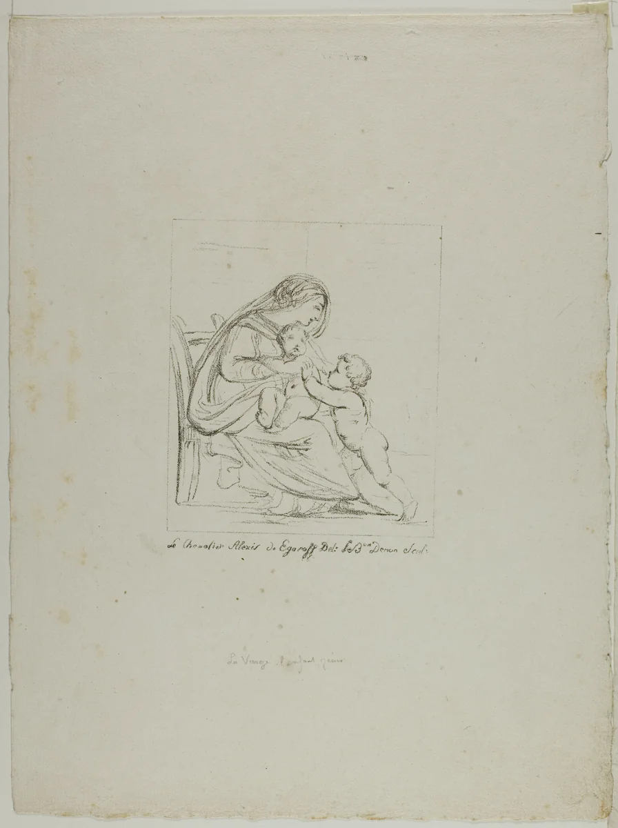 Seated Virgin by Dominique Vivant Denon, print, 1817-1820